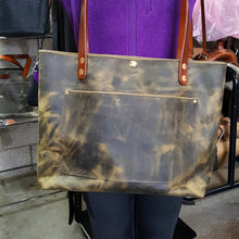 Sage Green Pull-up Leather Tote