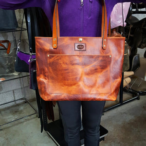 Rustic Pull-up Leather Tote