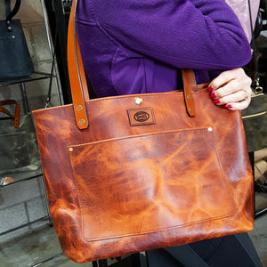 Rustic Pull-up Leather Tote