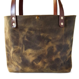 Sage Green Pull-up Leather Tote