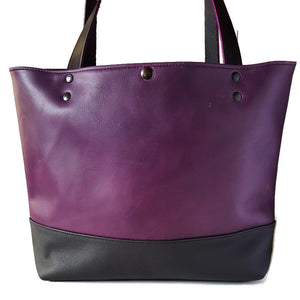 Two Tone Concord Grape and Black Tote