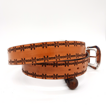 Leather Belt - Barb Wire tooling