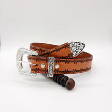 Leather Belt - Barb Wire tooling